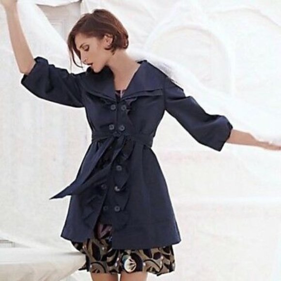 AnthropologieIdra Ruffled Trench Coat